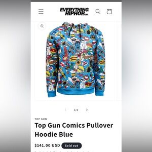 Top Gun comic hoody in pristine condition!